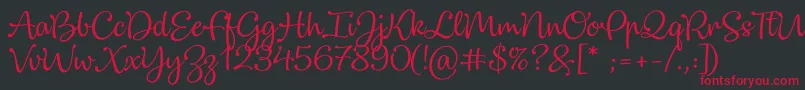Dulcelin Font – Red Fonts on Black Background