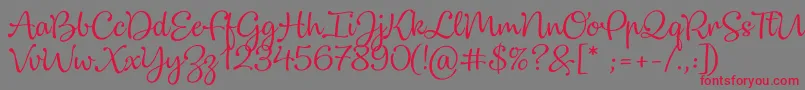 Dulcelin Font – Red Fonts on Gray Background