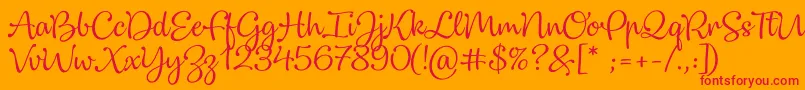 Dulcelin-Schriftart – Rote Schriften auf orangefarbenem Hintergrund