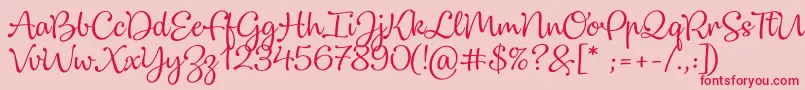 Dulcelin-Schriftart – Rote Schriften auf rosa Hintergrund