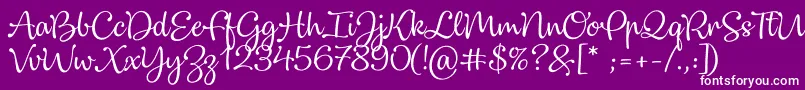 Dulcelin-Schriftart – Weiße Schriften auf violettem Hintergrund