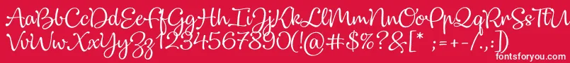 Dulcelin Font – White Fonts on Red Background