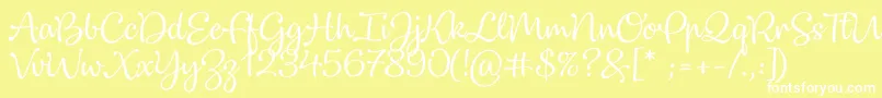 Dulcelin Font – White Fonts on Yellow Background