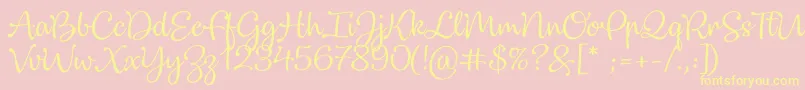 Dulcelin-Schriftart – Gelbe Schriften auf rosa Hintergrund