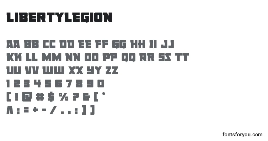 Czcionka Libertylegion – alfabet, cyfry, specjalne znaki