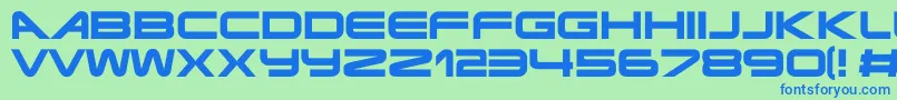 Terminatorrealnfi Font – Blue Fonts on Green Background
