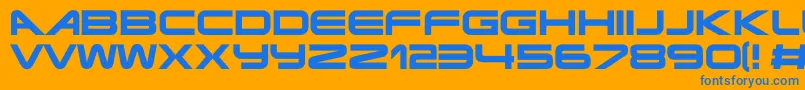 Terminatorrealnfi Font – Blue Fonts on Orange Background