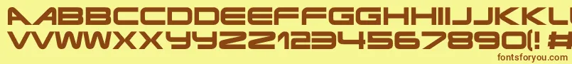 Terminatorrealnfi Font – Brown Fonts on Yellow Background