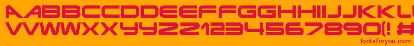 Terminatorrealnfi Font – Red Fonts on Orange Background