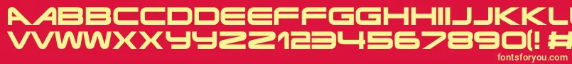 Terminatorrealnfi Font – Yellow Fonts on Red Background