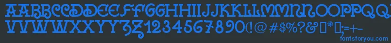 フォントGaliciadiario1922Regular – 黒い背景に青い文字