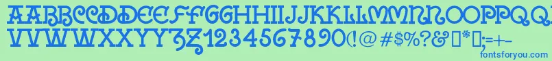 Galiciadiario1922Regular Font – Blue Fonts on Green Background