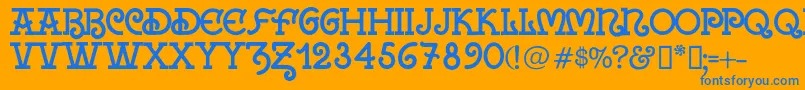 Galiciadiario1922Regular Font – Blue Fonts on Orange Background
