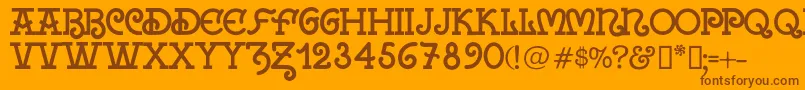 Galiciadiario1922Regular Font – Brown Fonts on Orange Background