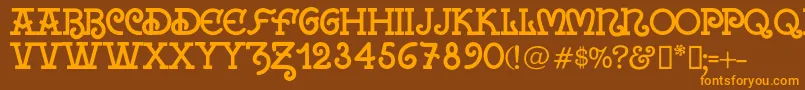 Galiciadiario1922Regular-Schriftart – Orangefarbene Schriften auf braunem Hintergrund