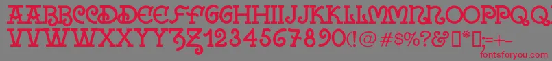 Galiciadiario1922Regular Font – Red Fonts on Gray Background