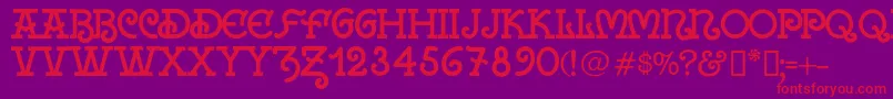 Galiciadiario1922Regular Font – Red Fonts on Purple Background