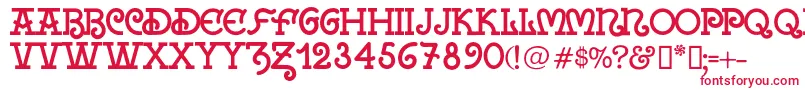 Galiciadiario1922Regular Font – Red Fonts on White Background