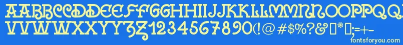 Galiciadiario1922Regular Font – Yellow Fonts on Blue Background