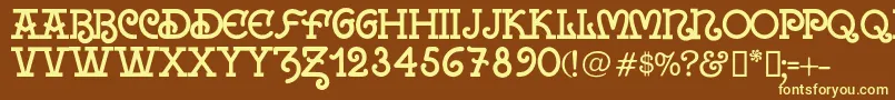 Galiciadiario1922Regular Font – Yellow Fonts on Brown Background