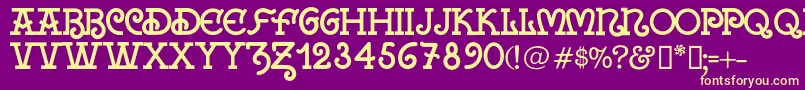 Galiciadiario1922Regular Font – Yellow Fonts on Purple Background