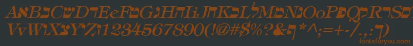 EretzItalic Font – Brown Fonts on Black Background