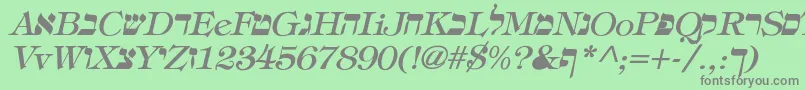 EretzItalic Font – Gray Fonts on Green Background