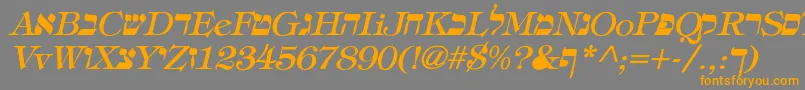 EretzItalic Font – Orange Fonts on Gray Background