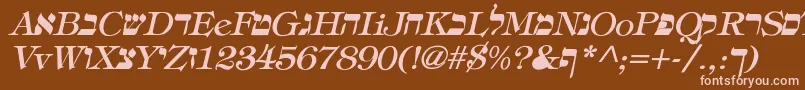 Шрифт EretzItalic – розовые шрифты на коричневом фоне