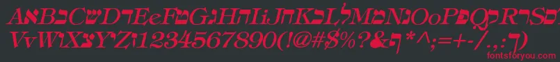 EretzItalic Font – Red Fonts on Black Background