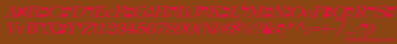 Подробнее о шрифте EretzItalic Шрифт EretzItalic – красные шрифты на коричневом фоне