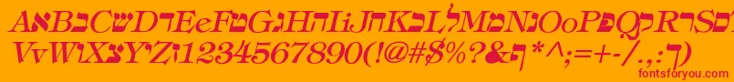EretzItalic Font – Red Fonts on Orange Background
