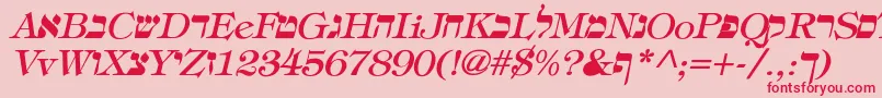 EretzItalic Font – Red Fonts on Pink Background