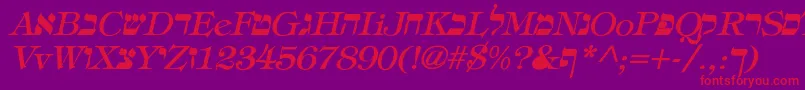 EretzItalic Font – Red Fonts on Purple Background