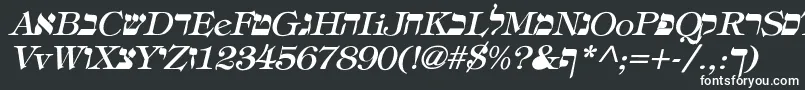 フォントEretzItalic – 黒い背景に白い文字