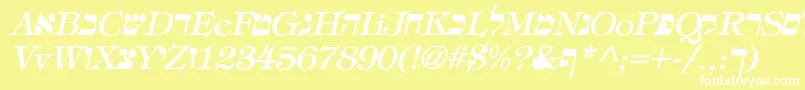 Police EretzItalic – polices blanches sur fond jaune