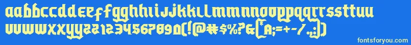 フォントEmpirecrown – 黄色の文字、青い背景