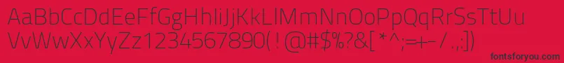 Titilliumtext22l1wt-Schriftart – Schwarze Schriften auf rotem Hintergrund