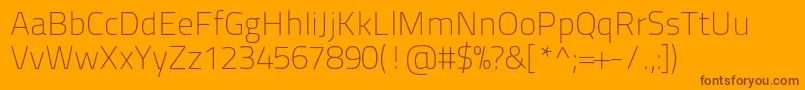 Titilliumtext22l1wt-Schriftart – Braune Schriften auf orangefarbenem Hintergrund