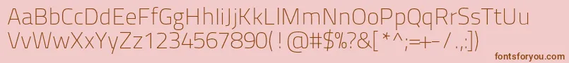 Titilliumtext22l1wt-fontti – ruskeat fontit vaaleanpunaisella taustalla