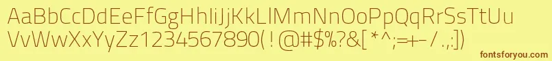 Titilliumtext22l1wt-fontti – ruskeat fontit keltaisella taustalla