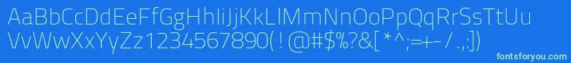 Titilliumtext22l1wt-fontti – vihreät fontit sinisellä taustalla