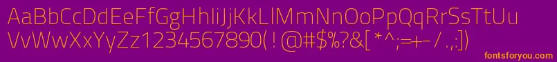 Titilliumtext22l1wt-fontti – oranssit fontit violetilla taustalla