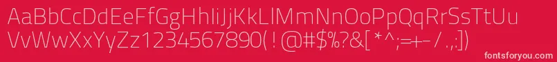 Titilliumtext22l1wt-fontti – vaaleanpunaiset fontit punaisella taustalla