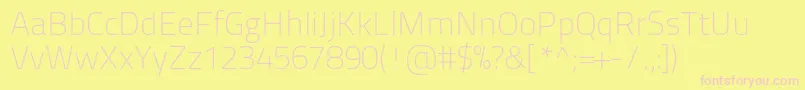 Titilliumtext22l1wt-fontti – vaaleanpunaiset fontit keltaisella taustalla