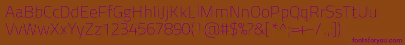 Titilliumtext22l1wt-Schriftart – Violette Schriften auf braunem Hintergrund