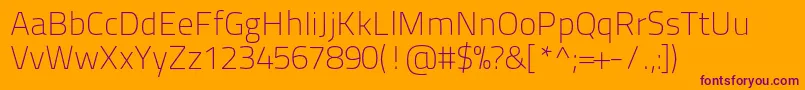 Czcionka Titilliumtext22l1wt – fioletowe czcionki na pomarańczowym tle