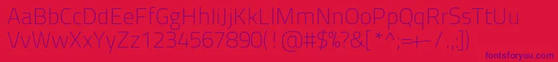 Titilliumtext22l1wt-fontti – violetit fontit punaisella taustalla