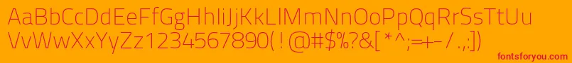 Titilliumtext22l1wt-Schriftart – Rote Schriften auf orangefarbenem Hintergrund