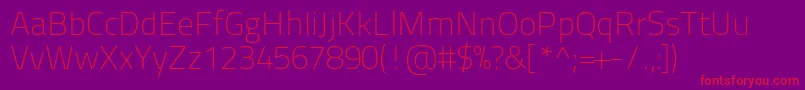 Titilliumtext22l1wt-fontti – punaiset fontit violetilla taustalla